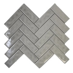 Mosaique barette tabac brillant sur trame 26.2x31.8x0.8cm D chevron