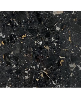 Carrelage terrazzo résineux noir grand format 60x60x1.2cm D granito cachou