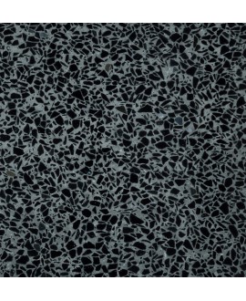 Carrelage terrazzo veritable noir sur fond gris brillant 60x60x2cm D granito galaxy.
