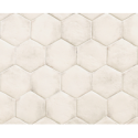 Carrelage blanc brillant sol et mur hexagone 18x20.5cm, barette 7x45cm, carré 11x11cm nattempo rice