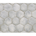 Carrelage bleu brillant sol et mur hexagone 18x20.5cm, barette 7x45cm, carré 11x11cm nattempo atlantic