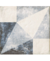Carrelage bleu et blanc brillant sol et mur décoré carré 22.5x22.5cm nattempo tangram atlantic