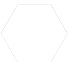 Carrelage hexagone blanc uni effet carreau ciment 25x22cm D capri blanc uni