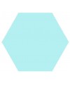 Carrelage hexagone uni bleu clair effet carreau ciment 25x22cm D aqua