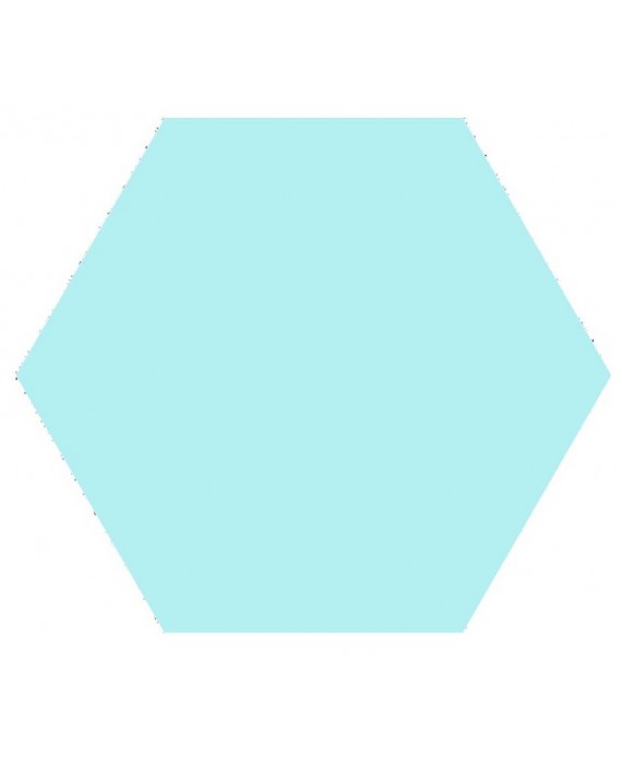 Carrelage hexagone uni bleu clair effet carreau ciment 25x22cm D aqua