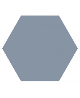 Carrelage hexagone uni bleu effet carreau ciment 25x22cm D gauloise