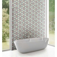 Carrelage hexagone décor multicolore 25x22cm D kimri