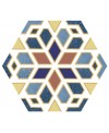 Carrelage hexagone décor multicolore 25x22cm D kimri