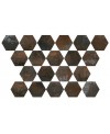 Carrelage hexagonal décoré effet métal rouillé 25x22x0.9cm, D polar