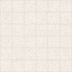 Mosaique imitation terrazzo poli blanc brillant rectifié 30x30cm sur trame santanewdeco mosaico light kry