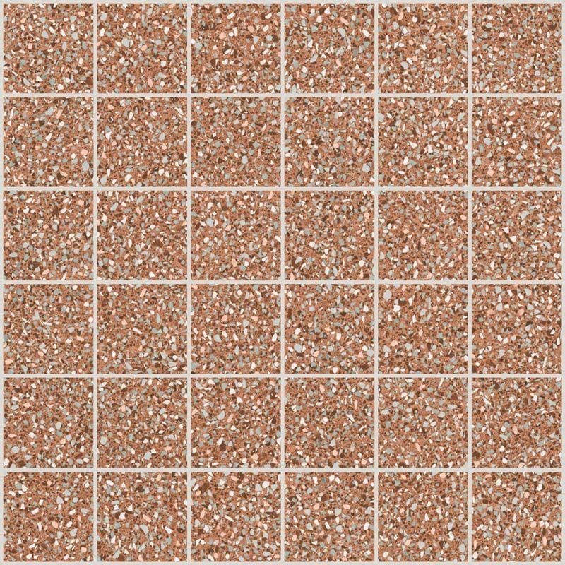 Mosaique imitation terrazzo poli blanc brillant rectifié 30x30cm sur trame santanewdeco mosaico light kry