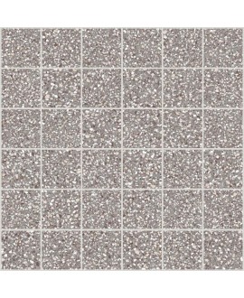 Mosaique imitation terrazzo poli gris brillant rectifié 30x30cm sur trame santanewdeco mosaico grigio kry