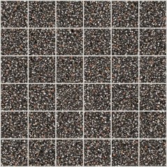 Mosaique imitation terrazzo poli noir brillant rectifié 30x30cm sur trame santanewdeco mosaico black kry