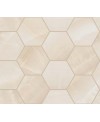 Mosaique hexagone imitation marbre translucide poli ivoire brillant 30x34.5cm sur trame santakoya cl ivory kry