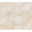 Mosaique hexagone imitation marbre translucide poli ivoire brillant 30x34.5cm sur trame santakoya cl ivory kry