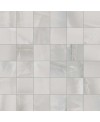 Mosaique imitation marbre translucide gris clair mat, douche, carré, santakoya silver 5x5cm sur trame 30x30cm