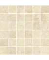 Mosaique imitation marbre beige mat, douche, carré, santathemar crema marfil 5x5cm sur trame 30x30cm