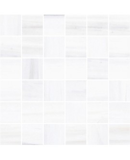 Mosaique imitation marbre blanc mat, douche, carré, santathemar bianco lasa 5x5cm sur trame 30x30cm