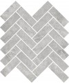 Mosaique imitation marbre gris mat, douche, chevrons, santathemar spina gris savoia sur trame 30x30cm