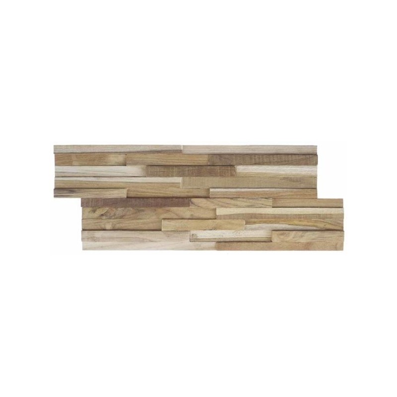 Parement en bois naturel avec des morceaux de 2cm de large MO manaus2 20x49.5x2cm