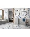 Carrelage imitation marbre poli brillant rectifié, Géocrash bleu 75x75cm et 120x120cm