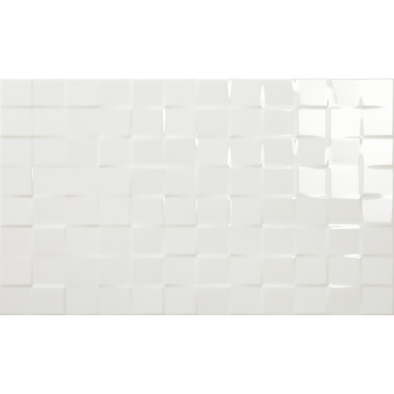 carrelage moderne mural geocubic blanc brillant 33x55cm