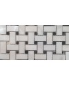 mosaique marbre salle de bain art-déco blanc et noir sur trame 30x30