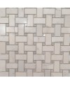 Mosaique salle de bain décor marbre blanc et gris poli brillant sur trame 30x30cm motrenzado blanco