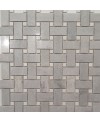 Mosaique salle de bain décor marbre gris et blanc poli brillant sur trame 30x30cm motrenzado gris