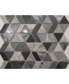 Mosaique triangle marbre gris poli brillant sur trame 27.5x24cm motamarnoir