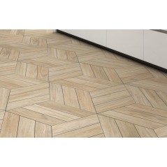 Carrelage imitation parquet moderne chevron ivoire 70x40cm realdiamond timber oak chevron