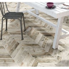 Carrelage imitation parquet moderne chevron blanc nuancé 70x40cm realdiamond pallet white chevron