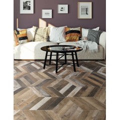 Carrelage imitation parquet moderne chevron beige nuancé 70x40cm realdiamond pallet camel chevron