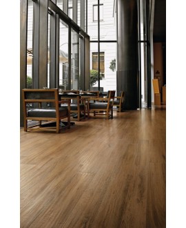 Carrelage imitation parquet classique aspect bois foncé rectifié, 20x120cm et 15x120cm , santas.wood nut