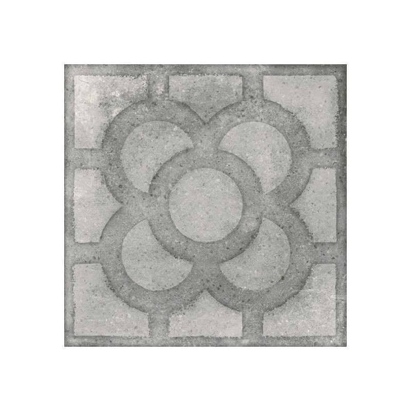 Carrelage antidérapant imitation carreau ciment gris clair, terrasse 20x20cm V acorn cimento, R13 C