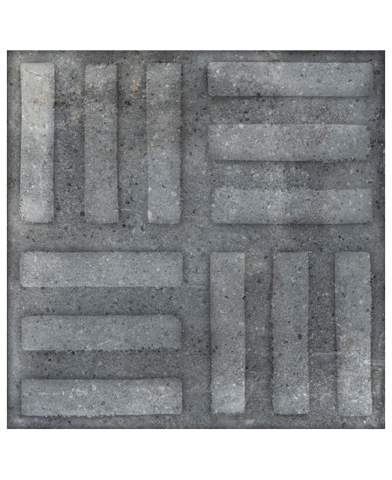 Carrelage antiderapant imitation carreau ciment gris foncé, terrasse 20x20cm V norvins grafito, R13 C