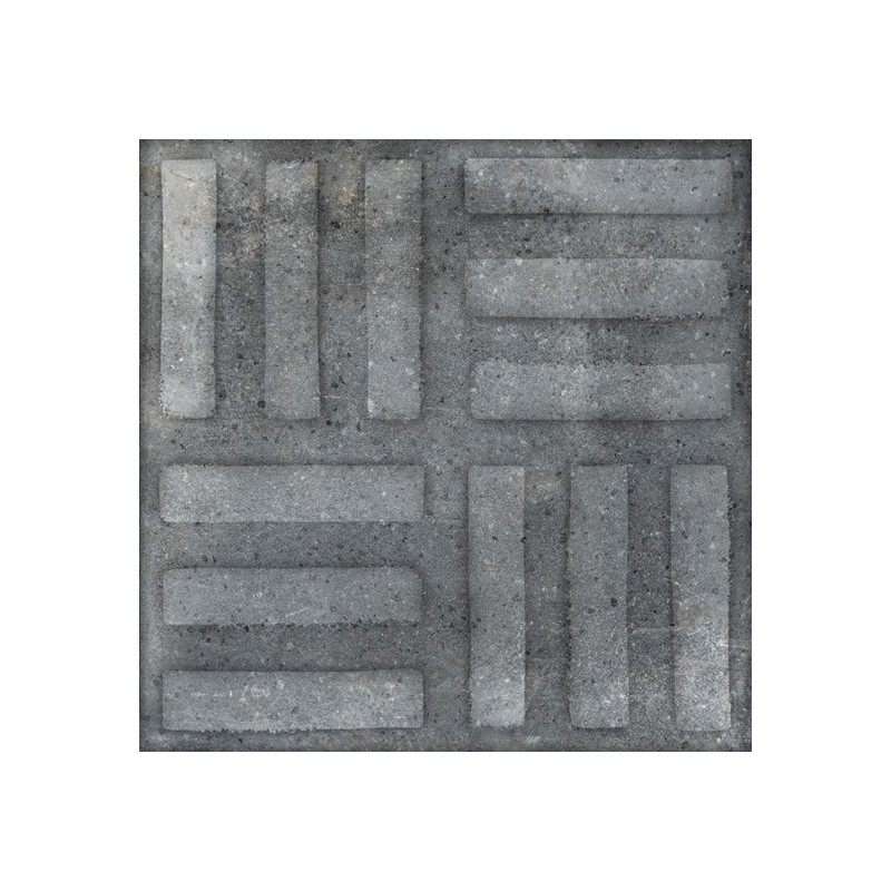 Carrelage antiderapant imitation carreau ciment gris foncé, terrasse 20x20cm V norvins grafito, R13 C