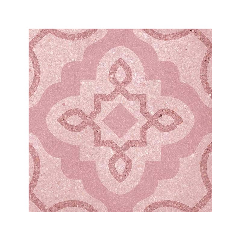 Carrelage imitation carreau ciment decor rose 20x20 cm, V tercello coral