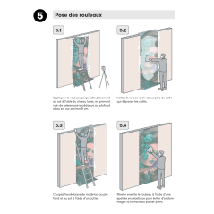 Papier peint en fibre de verre pour mur de salle de bain IBIS_INKUAHB1902a, flamand sur fond bleu