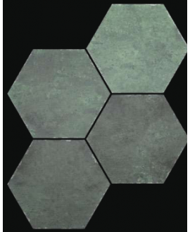Carrelage hexagone tomette imitation beton vert dénuancé mat 23x27cm, duresix saona esmeralda