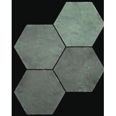 Carrelage hexagone tomette imitation beton vert dénuancé mat 23x27cm, duresix saona esmeralda