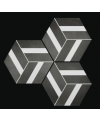 Carrelage hexagone tomette décor géométrique noir mat, sol et mur, 23x27cm, duresix bari black