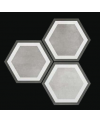 Carrelage hexagone tomette décor gris mat 23x27cm, duresix pisa grey