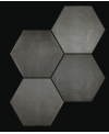 Carrelage hexagone tomette imitation ciment noir mat, sol et mat, 23x27cm, duresix cementi black r10