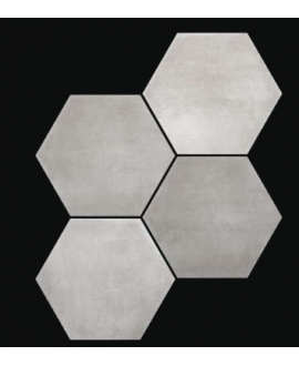 Carrelage hexagone tomette imitation ciment gris mat, sol et mur, 23x27cm, duresix cementi grey