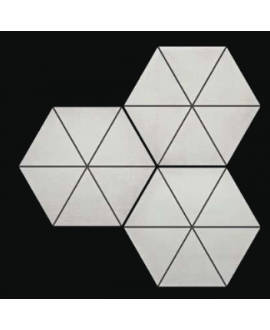 Carrelage hexagone tomette décor géométrique, blanc mat, sol et mur, 23x27cm, duresix capri talc