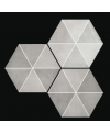 Carrelage hexagone tomette décor triangle gris mat, sol et mur, 23x27cm, duresix capri grey