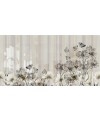 Papier peint en fibre de verre pour mur de salle de bain FLOWERLINES_INKLSMQ2002 fleurs noires sur fond beige
