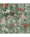 Papier peint en fibre de verre pour mur de salle de bain INKTMPQ1902-1 fleurs sur fond vert