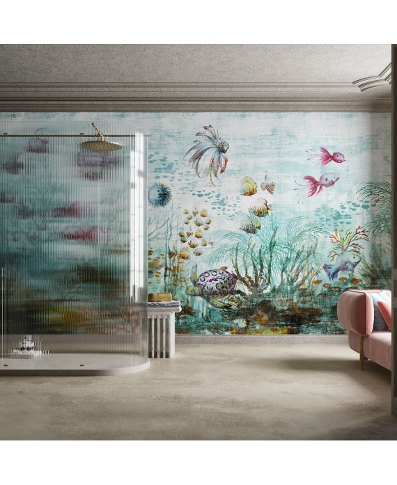 Salle de bains murale carré de papier-tissu tissu support